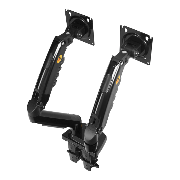Full motion gas spring dual monitor arm, LED 17″-27″